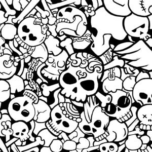 GOTICO Line Art - #Skulls 001