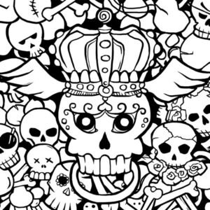 GOTICO Line Art - #Skulls 002