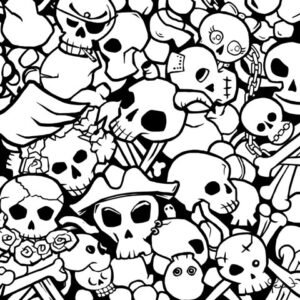 GOTICO Line Art - #Skulls 003